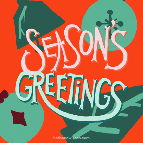 Merry Christmas Typography GIF by Bells and Wishes