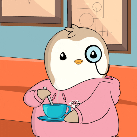 Staring Cup Of Tea GIF by Pudgy Penguins