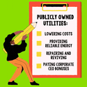 Publicly owned utilities: 
- ✔️ Lowering costs
- ✔️ Providing reliable energy
- ✔️ Repairing and reviving communities of color
- X Paying corporate CEO bonuses