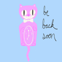Cat Clock Be Back Soon GIF by Jess