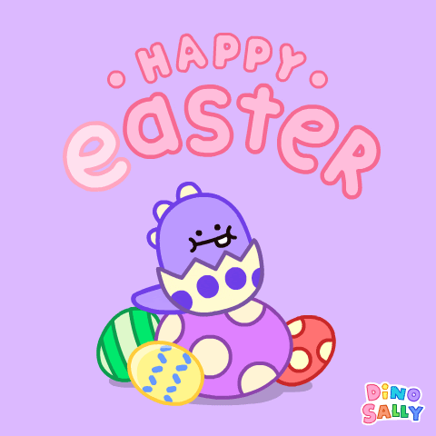 Easter Sunday Pastel GIF by DINOSALLY