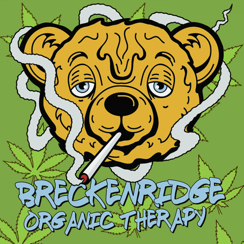 BreckenridgeOrganicTherapy trippy bear weed 420 GIF