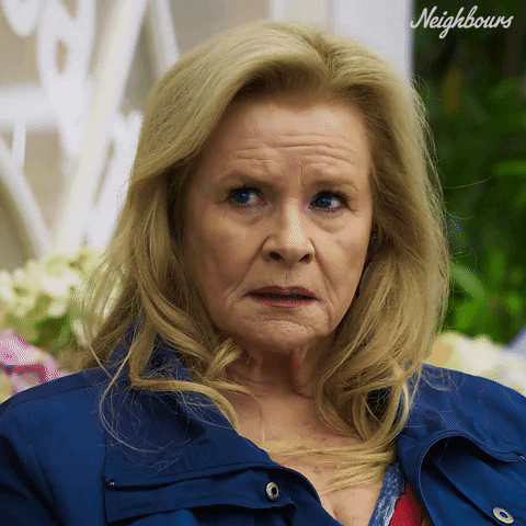 Sad Sheila Canning GIF by Neighbours (Official TV Show account)