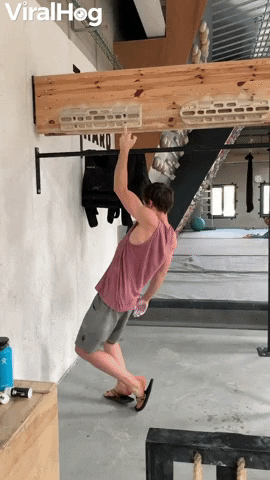 Rock Climber Practicing One Finger Hang GIF by ViralHog