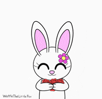 wafflethelittlefox happy rose bunny rabbit GIF