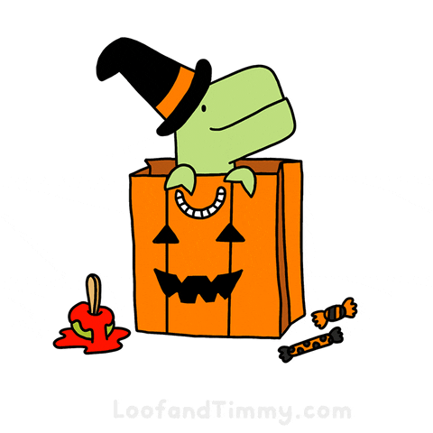 Trick Or Treat Popcorn GIF by Loof and Timmy