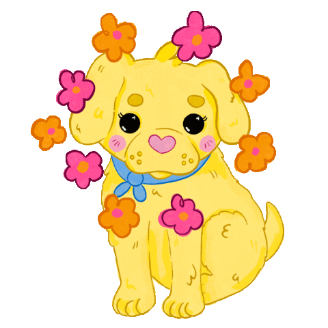 Dog Love Sticker by Pollygone Illustration