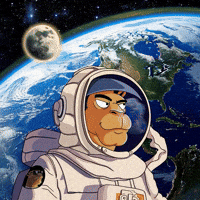 Camel Dad Astronaut in the space