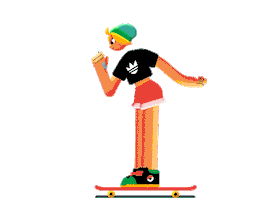 Skate Girl Sticker by elarthurs