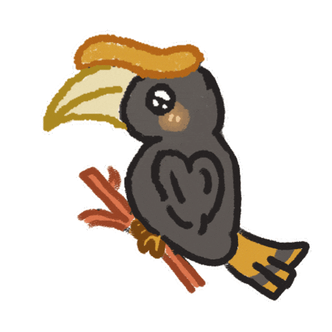 Rhinoceros Hornbill Bird Sticker