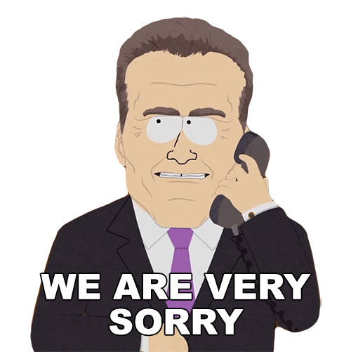 Sorry Apologies Sticker by South Park