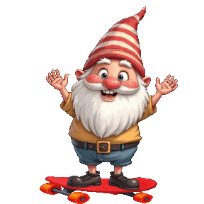 Skateboarding Cute Gnome Sticker