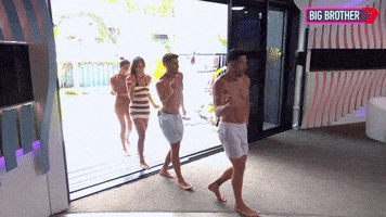Walking Group GIF by Big Brother Australia