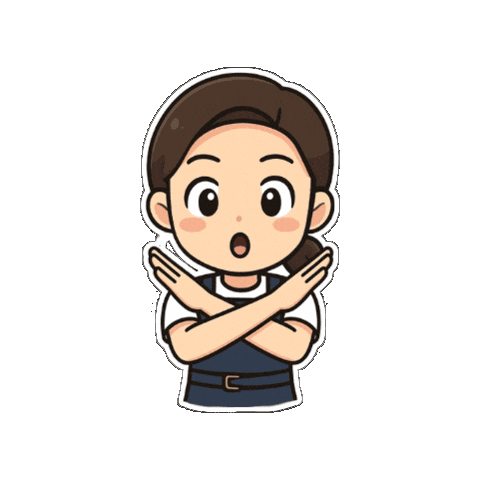 Saying No No Thank You Sticker by Kombucha Works