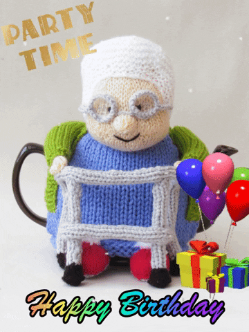 Happy Birthday Pensioner GIF by TeaCosyFolk