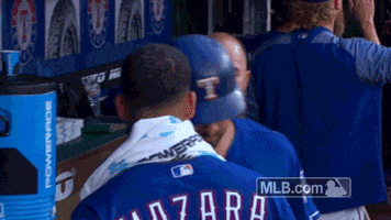 texas rangers hug GIF by MLB