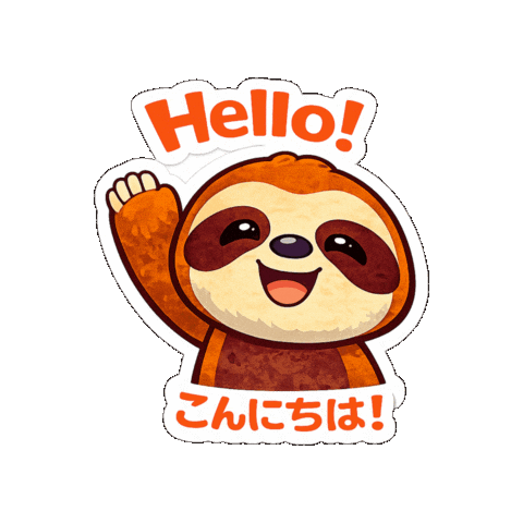 Sloth Hello Sticker by CR Embassy Japon