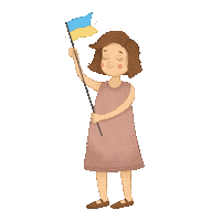 suisigart girl sticker blue yellow Sticker