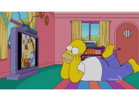 tv television happy the simpsons home