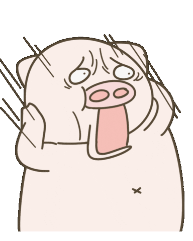 Scared Pig Sticker