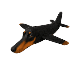 Airplane Doberman Sticker