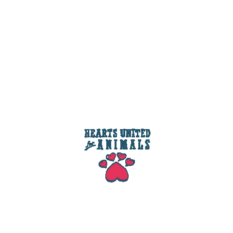Hearts United for Animals Sticker