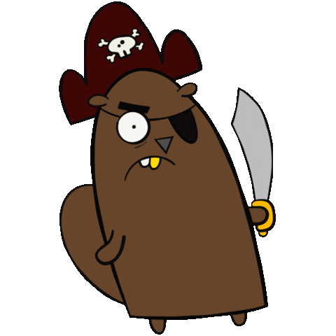 Pirate Beaver Sticker