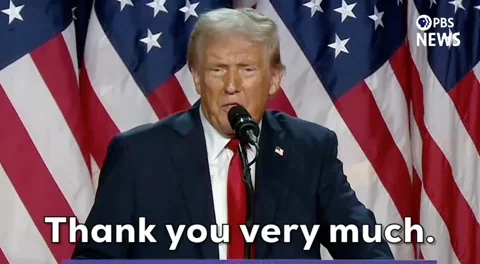 Donald Trump Thank You GIF by PBS News