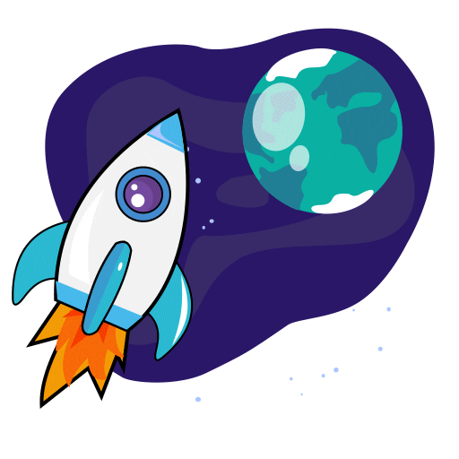 Outer Space Rocket Sticker