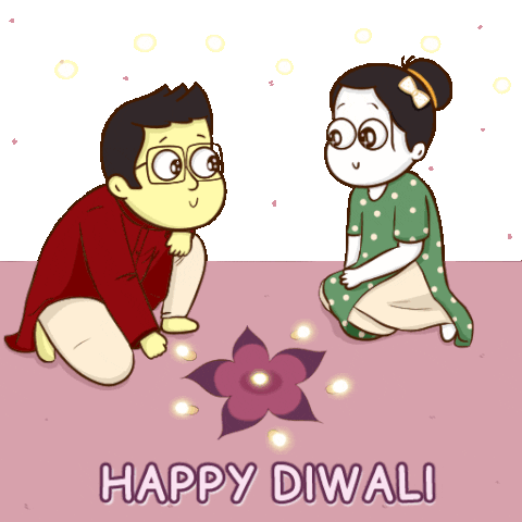 Couple Diwali Sticker by Love Handle Comics