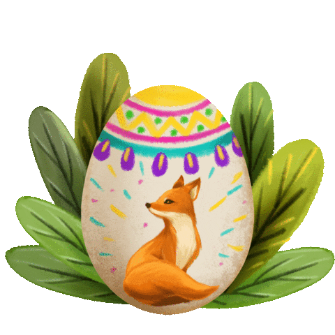 Fox And Co Happy Easter Sticker by Fox & Co Design
