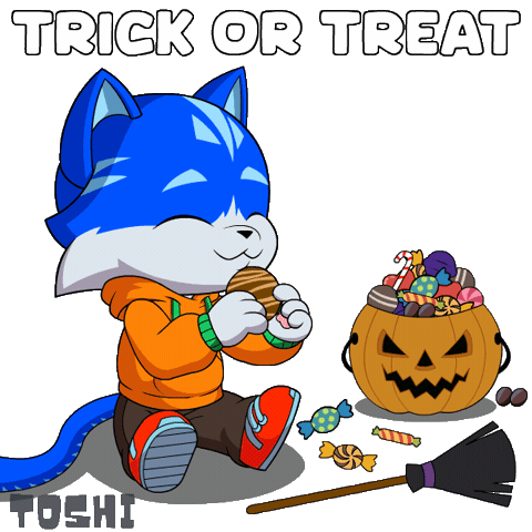 Hungry Trick Or Treat Sticker by Toshithecat