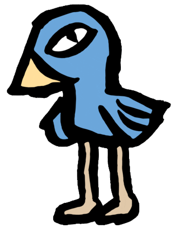 Rocking Blue Bird Sticker