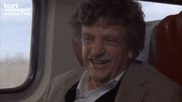 Kurt Vonnegut Laughing GIF by Madman Films