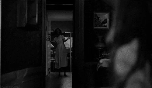 black and white ghost GIF