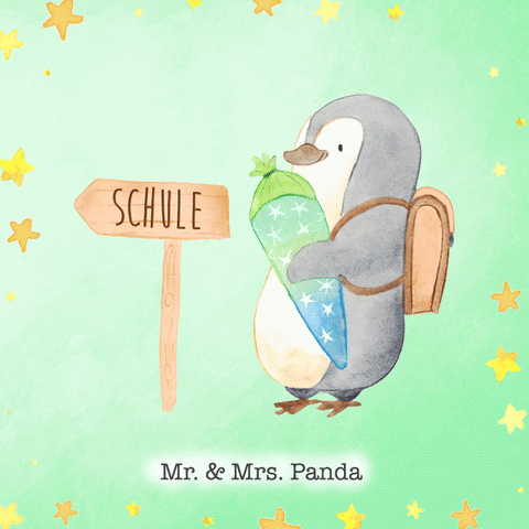 Penguin First Day Of School GIF by Mr. & Mrs. Panda