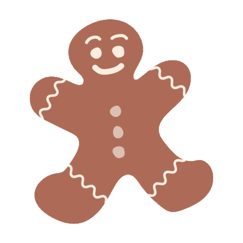 Gingerbread Man Christmas Sticker by Beauty by Earth