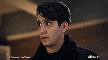 TV gif. Wesam Keesh as Malachi on Law and Order: Organized Crime stands still with a worried expression on his face. His eyes are wide and he looks like he’s about to cry. His pupils dart around like he’s trying to read someone’s expression. 