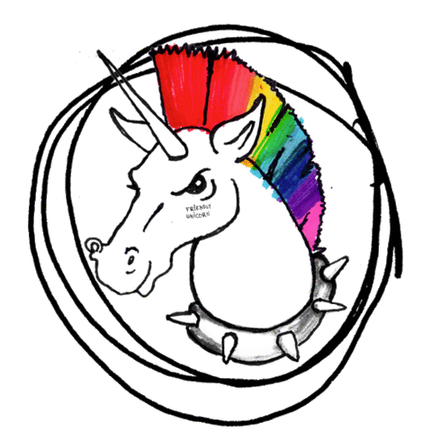 FRIENDLY UNICORN Sticker