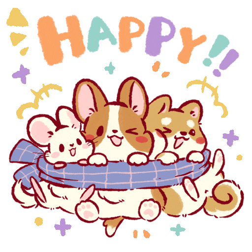 Happy Friends GIF by Lazy Corgi