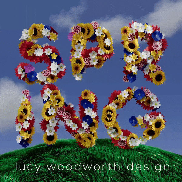 3D Flower GIF by Lucy Woodworth Design