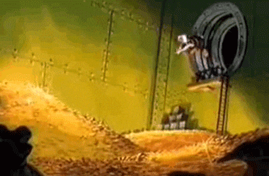 EL tío gilito tirándose a una piscina de oro