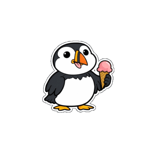 Hungry Mascot Sticker by Puffins