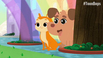 Cat And Dog Rainbow GIF by Treehouse Direct