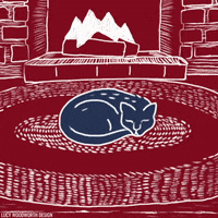 Sleepy Cat GIF by Lucy Woodworth Design