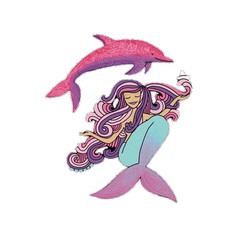Mermaid Dolphin Sticker