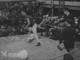 NationalWWIMuseum black and white boxing military footage GIF