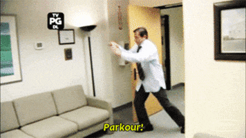 the office parkour GIF