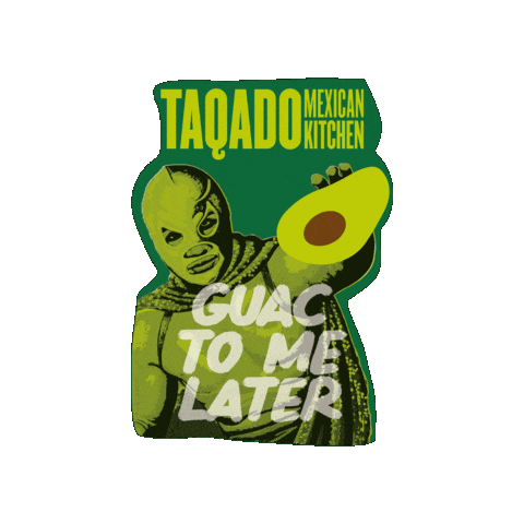 Avocado Guacamole Sticker by TaqadoMexicanKitchen