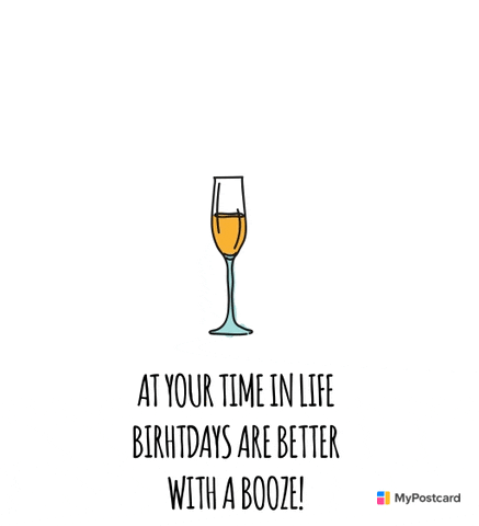 Happy Birthday Champagne GIF by MyPostcard - Find & Share on GIPHY